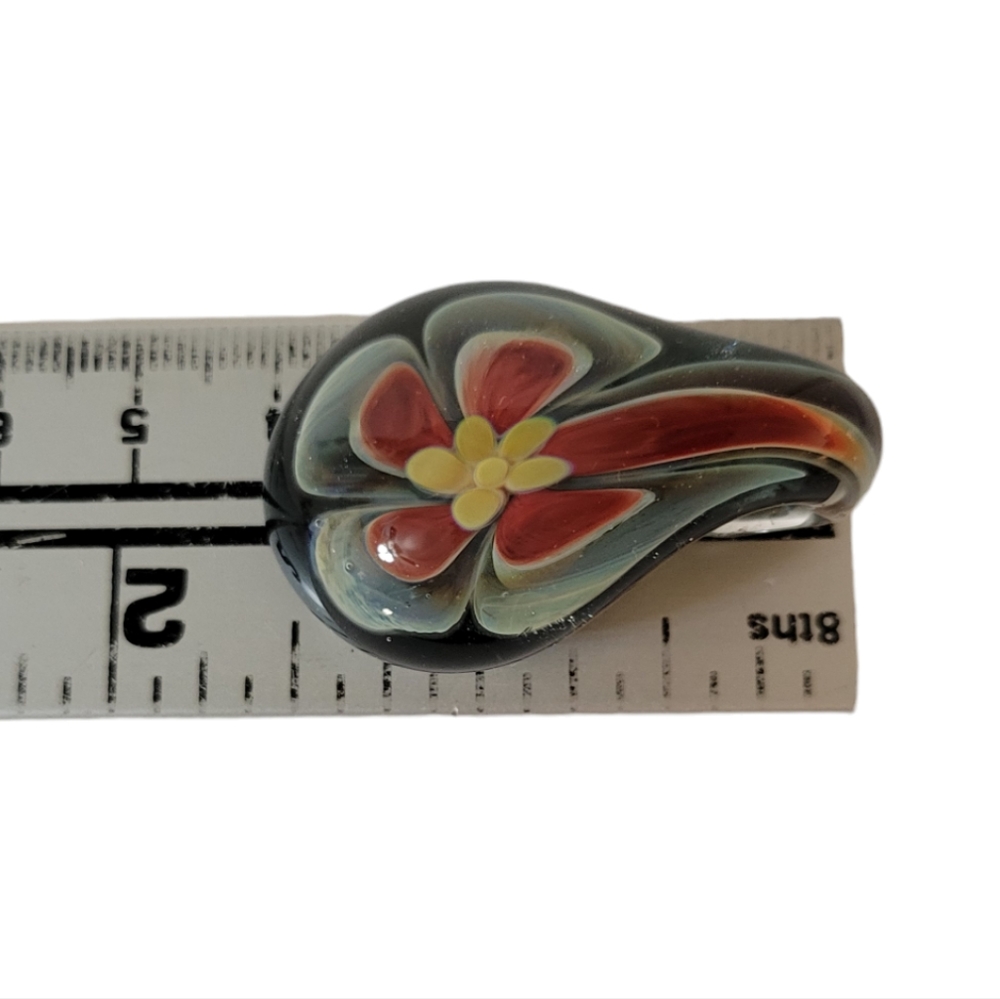 Hand Blown Glass Floral Pendant - Picture 5 of 5